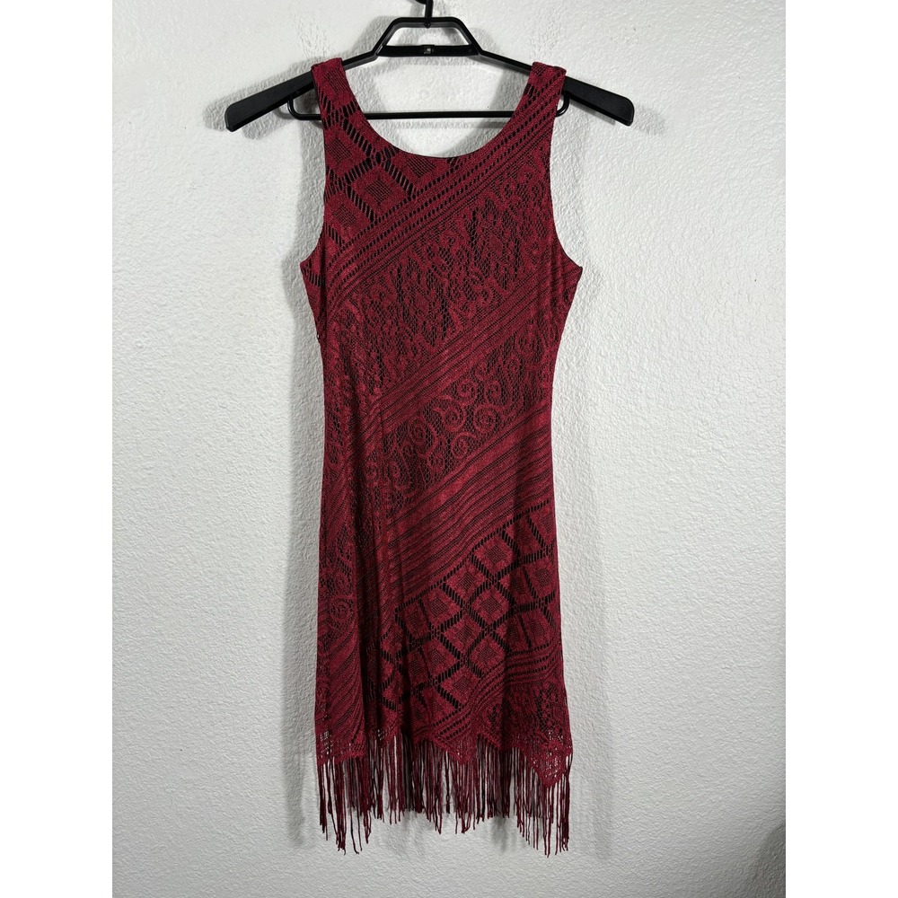 Harlow Dress Womens Medium Geometric Lace Fringe Flapper Sleeveless‎ USA
